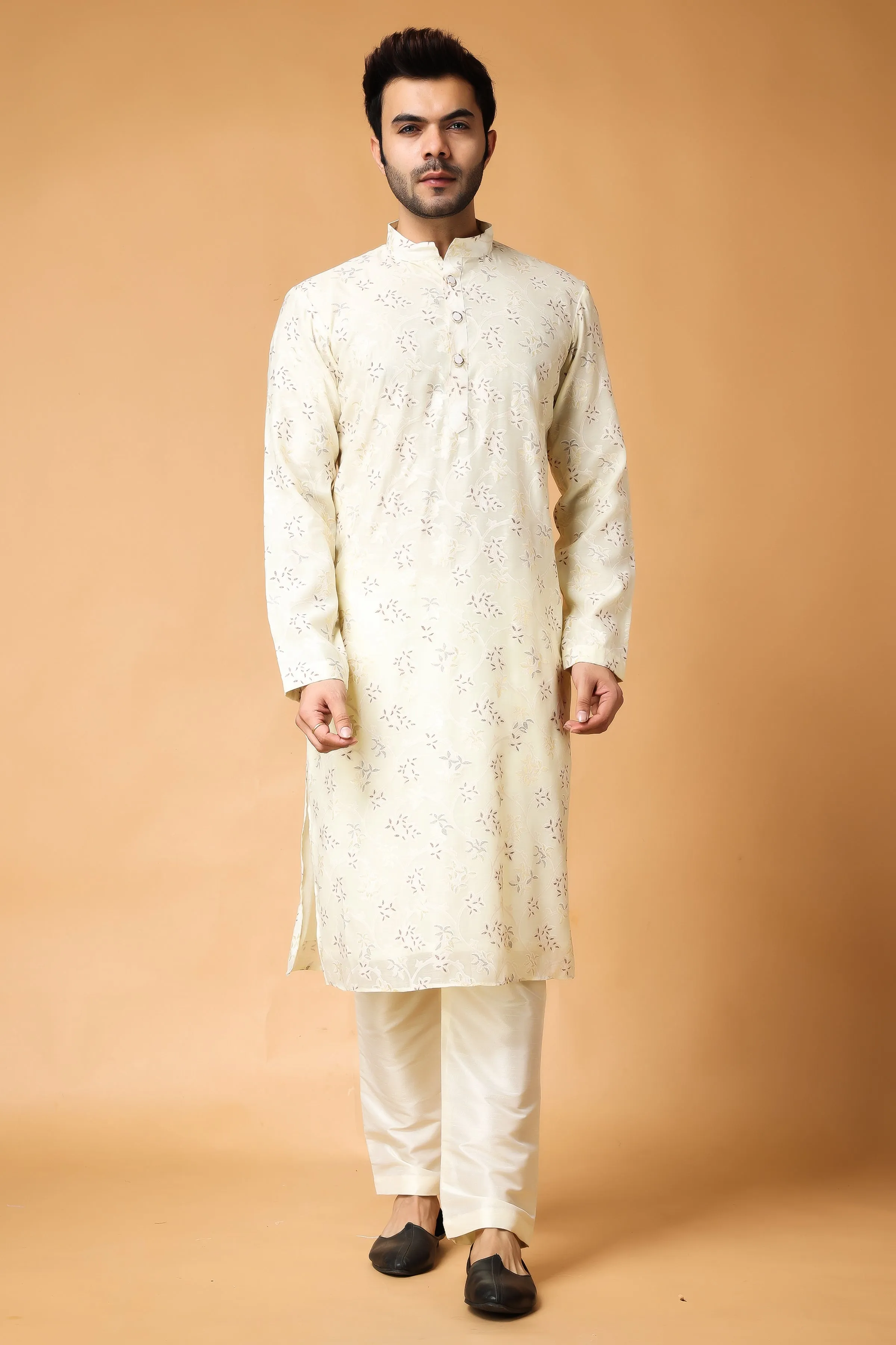Lime Printed Modal Kurta Pajama