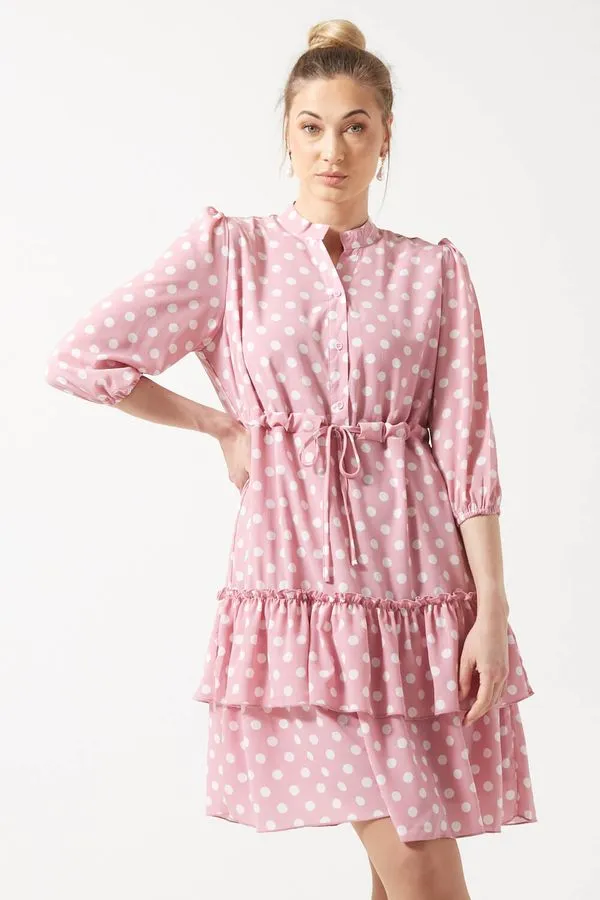Pixie Daisy Ana Ruffle Hem Short Dress